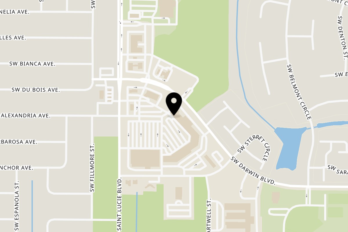 Map showing the location of Massimo's Pizza & Pasta on 3207 SW Port St Lucie Blvd in Port St. Lucie
